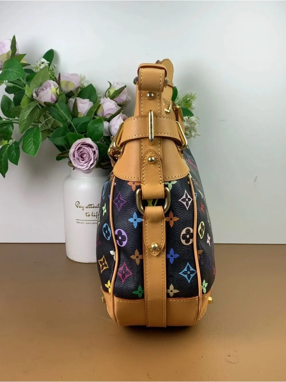 Auth Louis Vuitton Monogram Multicolor Greta Shoulder Bag Excellent Condition